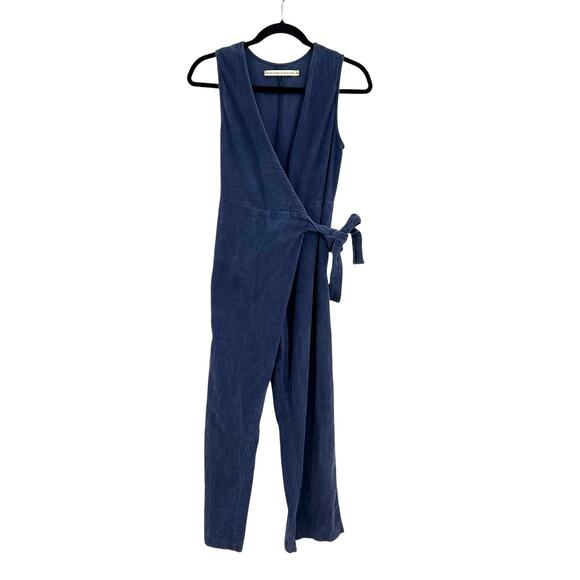 Shades of Grey‎ by Micah Cohen Wrap Origami Jumpsuit Corduroy Blue Size XXS - Picture 2 of 13